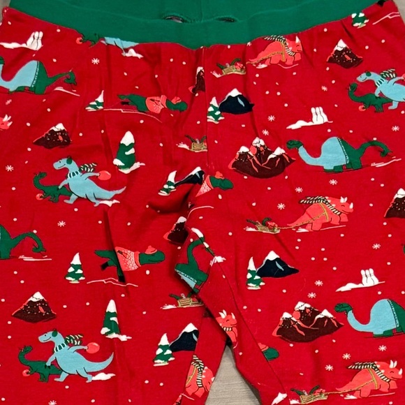 Christmas Dinosaur SET Pajamas 100% cotton - Red Green Large - Picture 8 of 8